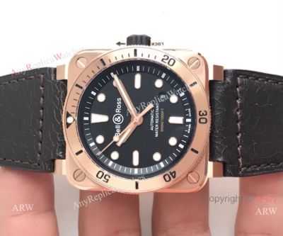 Replica Bell and Ross BR03-92 Diver Bronze Watch Rose Gold